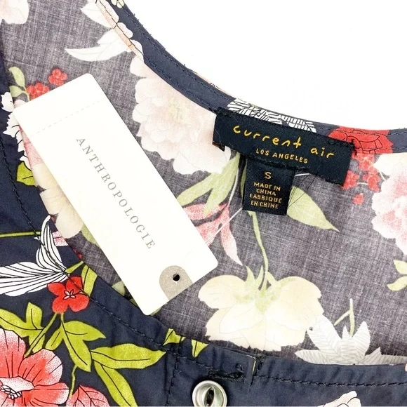 Anthropologie X Current Air Clea Wide Leg Belted Button Front Jumpsuit Floral - Picture 9 of 11